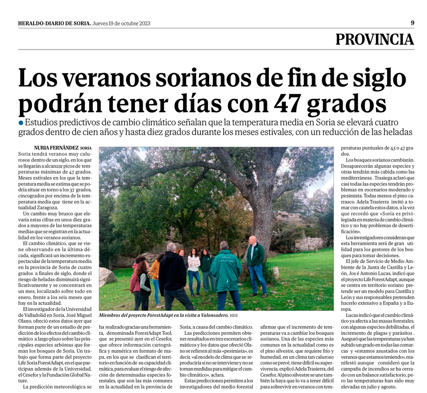 Presentación de la herramienta Forest Adapt Tool en Valonsadero (Soria)