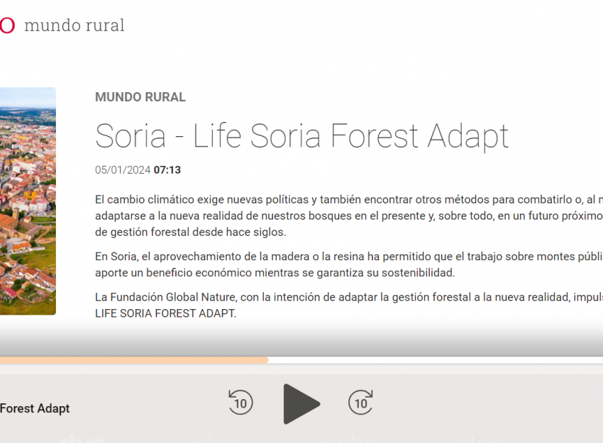LIFE Soria Forest Adapt en Radio 5-Mundo Rural